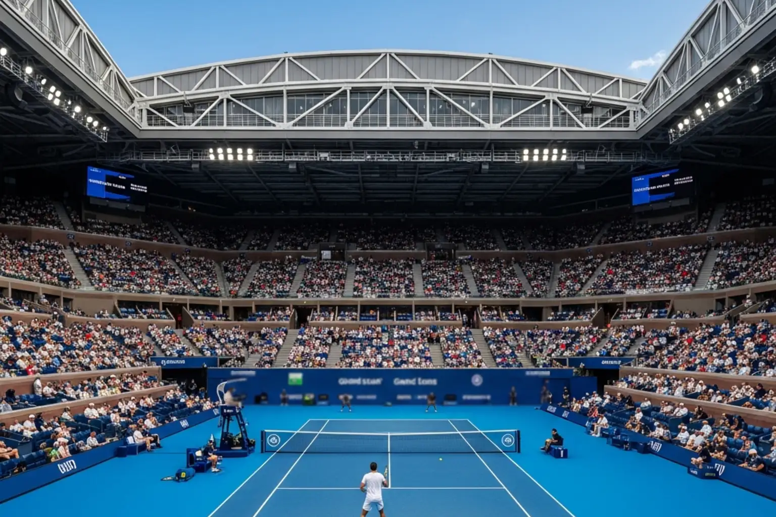 Grand Slam Tennis Turnier mit vollem Stadion